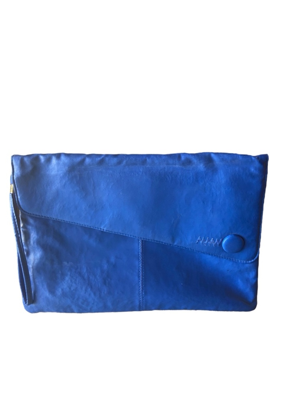 Blue Faux Leather Envelope Clutch - Women